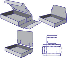 rolled 2 sides display top tray